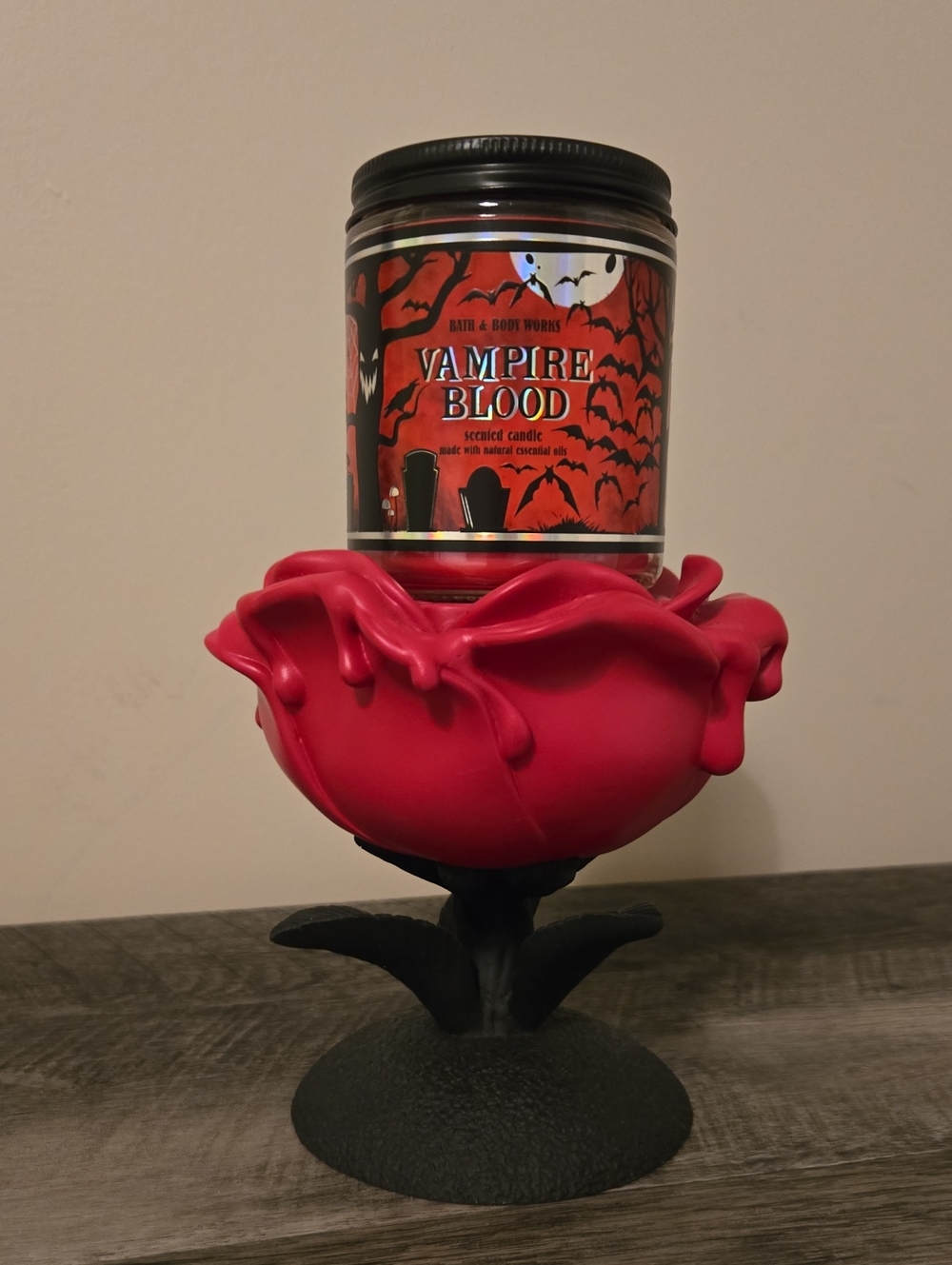 Dripping Rose Candle Holder And Vampire Blood Candle